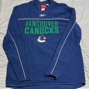 Reebok Blue and Green Canucks Crewneck